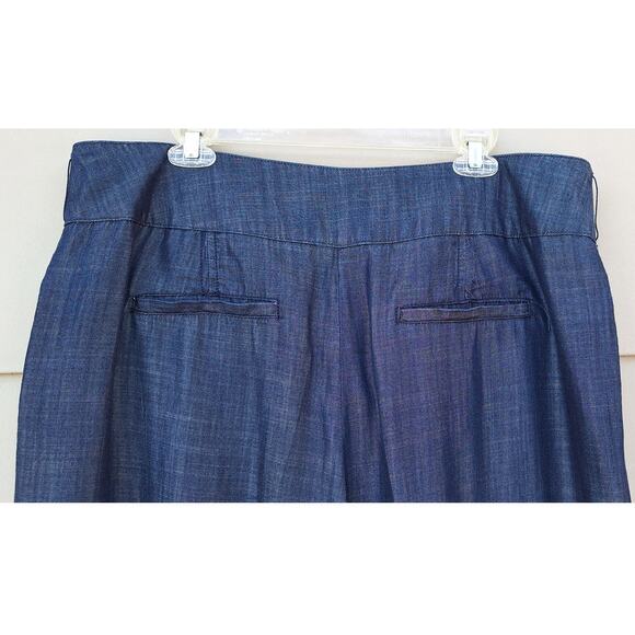 Grabrielle Union 100% Lyocel Chambray Wide Leg Trousers Dress Pants Blue Size 20 - Picture 8 of 10